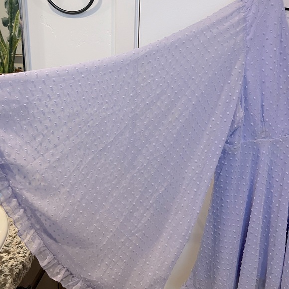 Plus Dobby Chiffon Wide Sleeve Dress - Picture 4 of 12